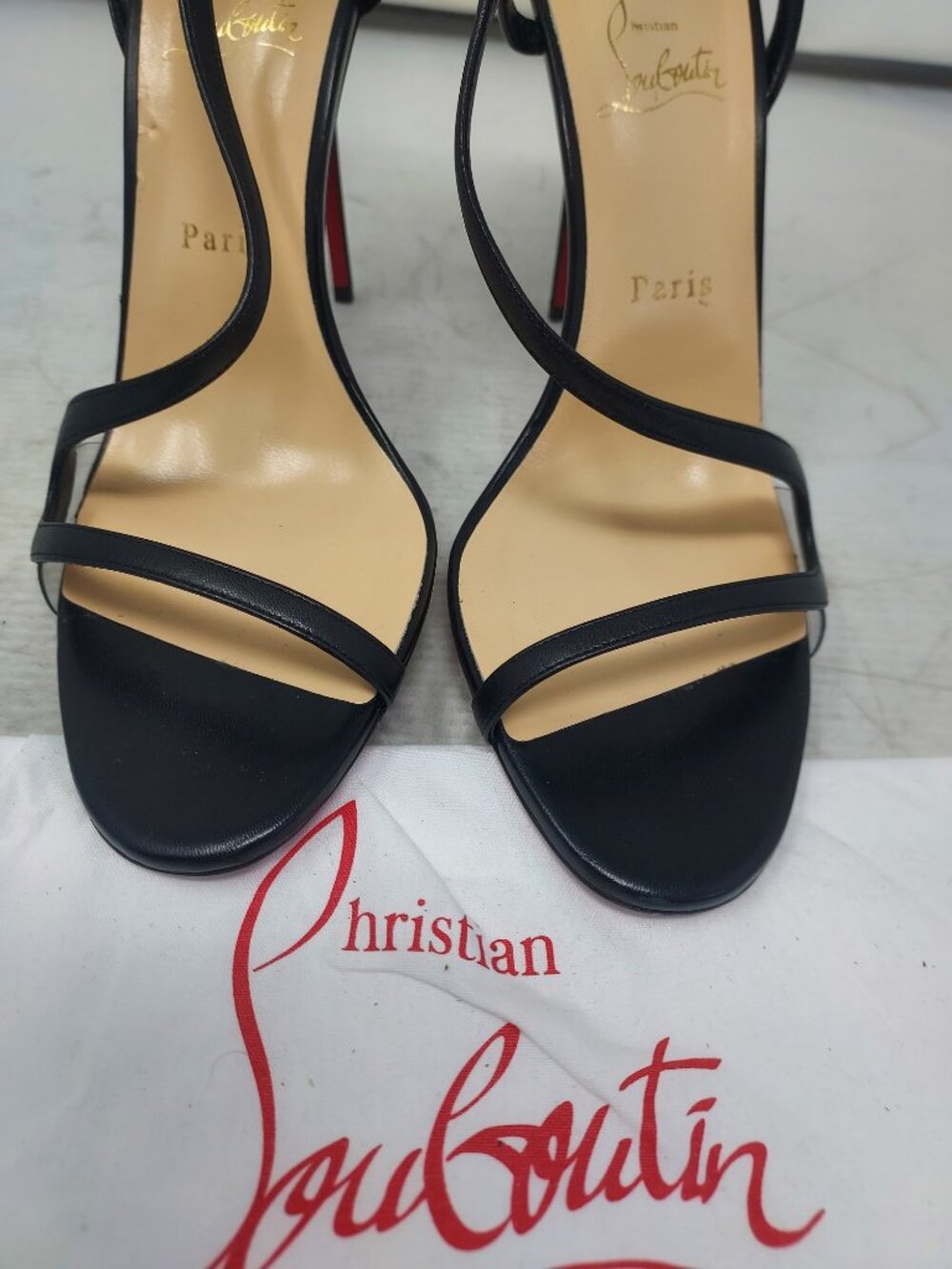 CHRISTIAN LOUBOUTIN Rosalie Strass Black Strappy Heel Sandal - Picture 7 of 11